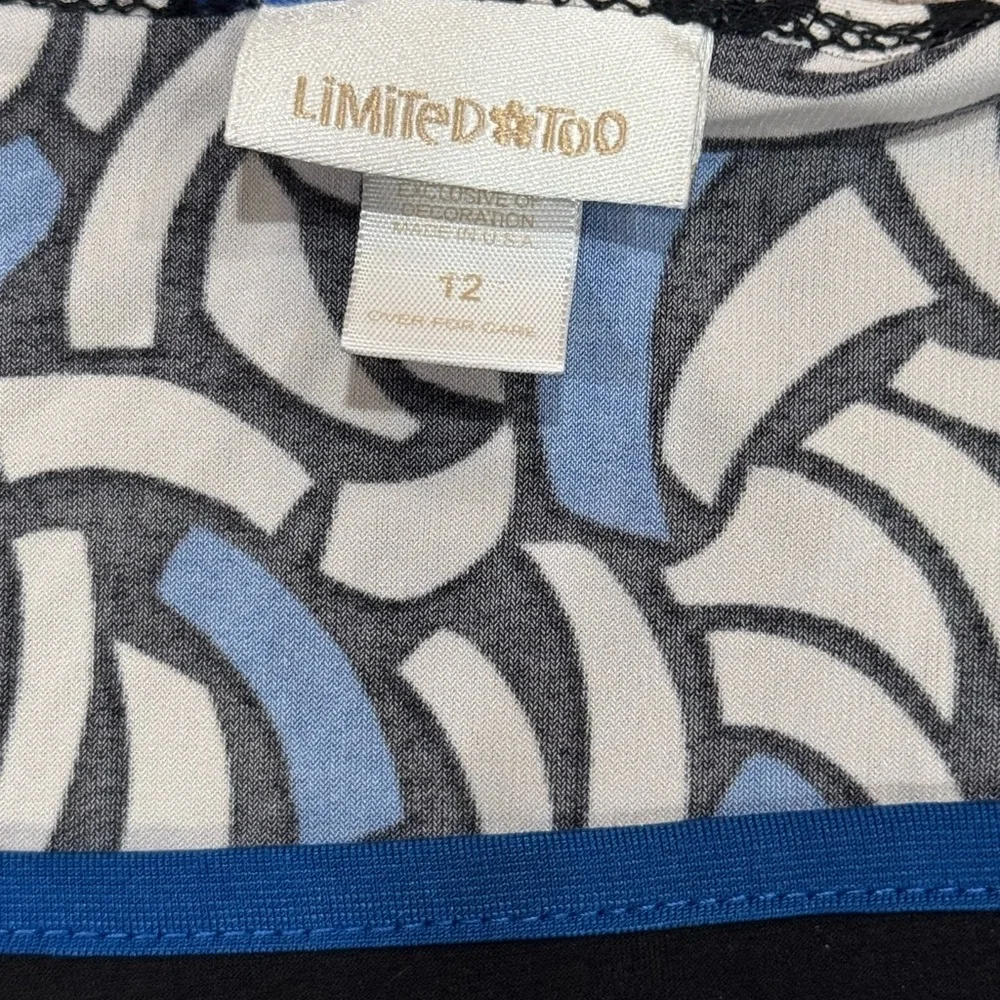 Blue and White Patterned Dress with Belt​